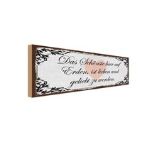 Holzschild 10X27 Cm SchöNste Auf Erden Ist Lieben Dekoration Deko Geschenk Holz