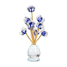 Glasrosenstrau&szlig; mit goldenem Stiel funkelnd Rosenstrau&szlig; aus Kristallglas funkeln