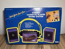 BRAND NEW  Vtg 1988 Playtime Solid Gold Rock Star Cassette Tape Player Speakers