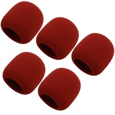 Fielect 5Pcs Microphone Cover Foam Mic Wine red 5pcs 62 mm x 70 mm,