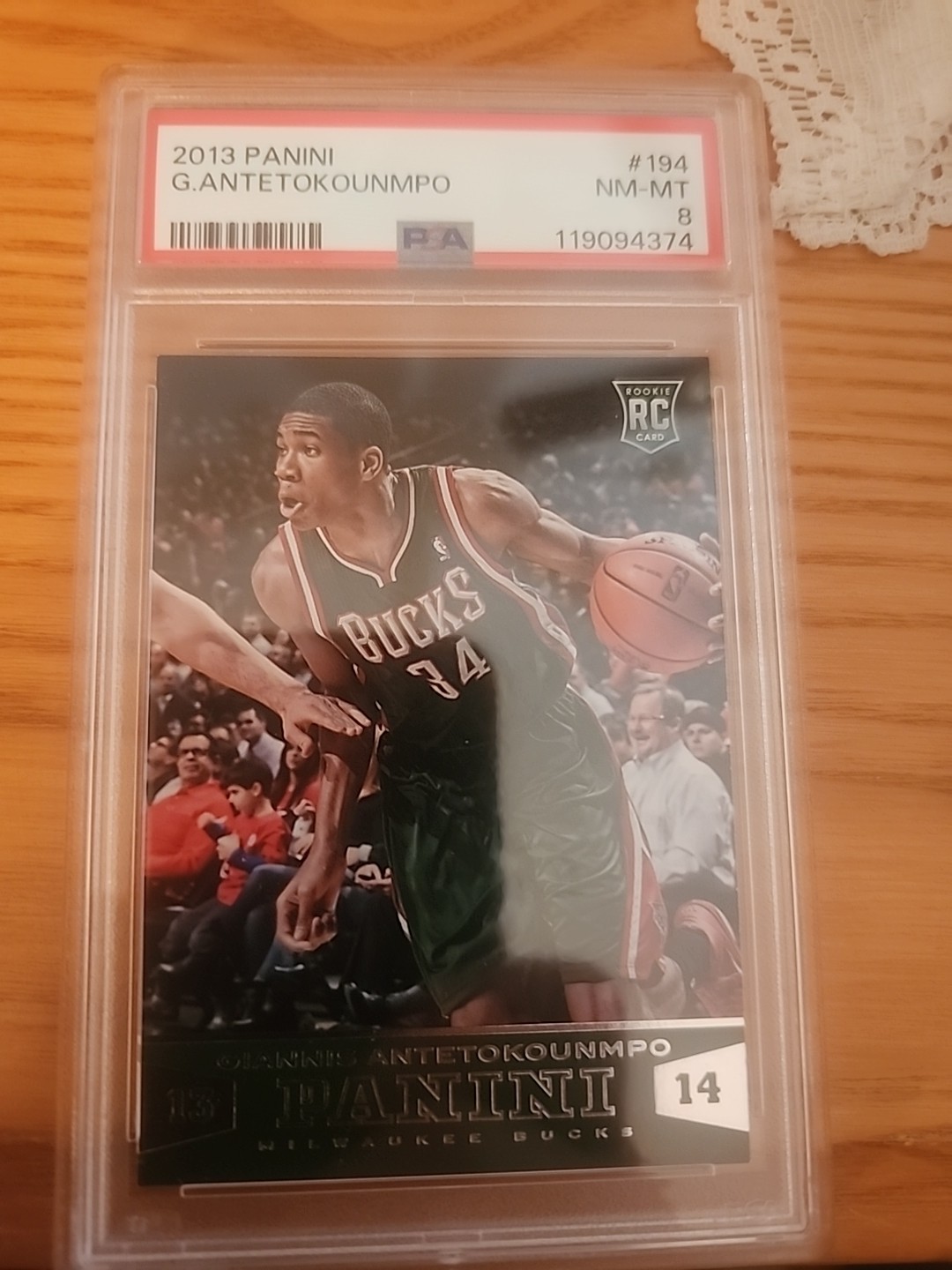 2013 Panini Giannis Antetokounmpo RC #194 Basketball Card PSA NM-MT 8