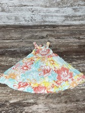 TOMMY BAHAMA Girls Toddler Tropical Summer Floral Ruffle Dress Lined Cotton 3T