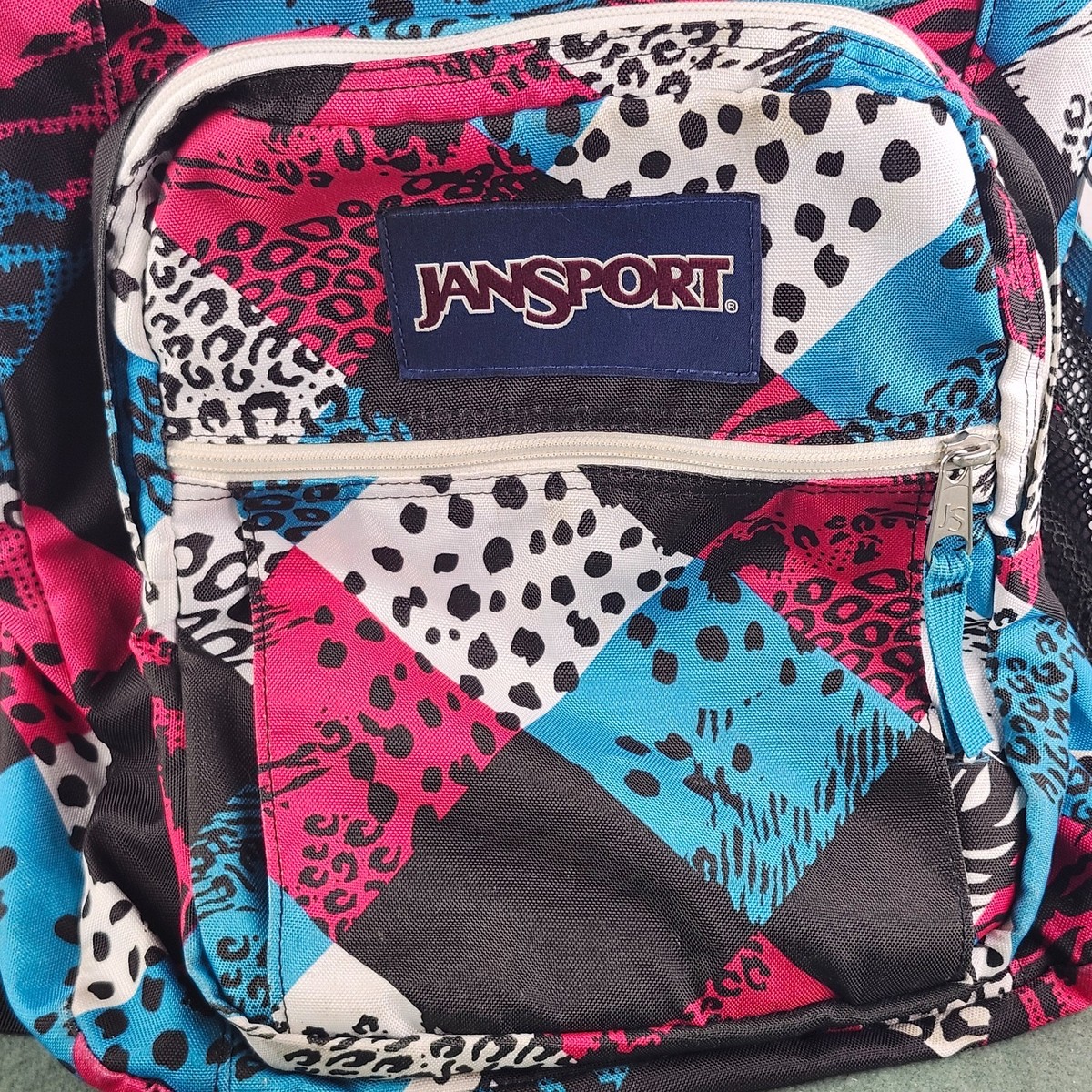 Jansport Big Student Backpack Geometric Animal Print Multi Water Bottle  Pocket | eBay