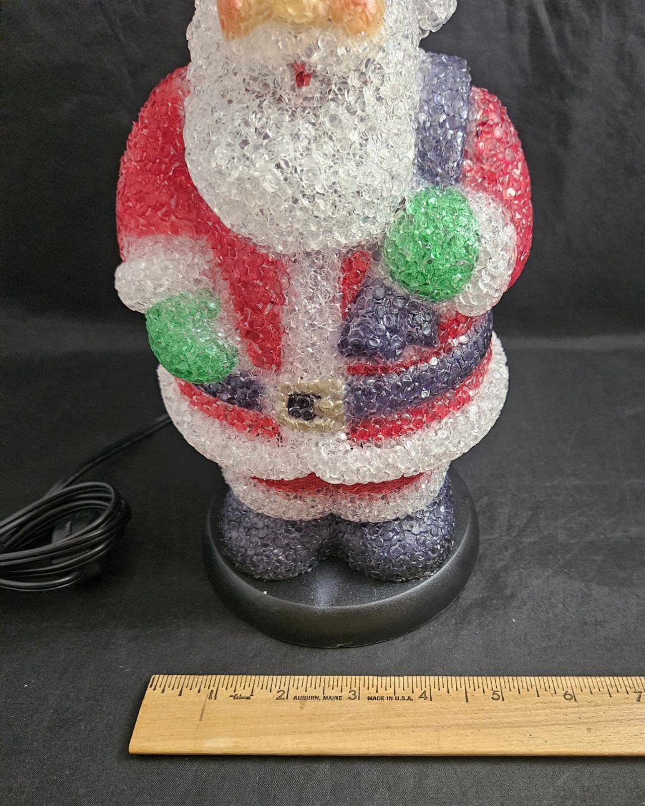 VTG Sehl 2000 Light Up Santa Table Top Hard Plastic Molded Pellet Popcorn 