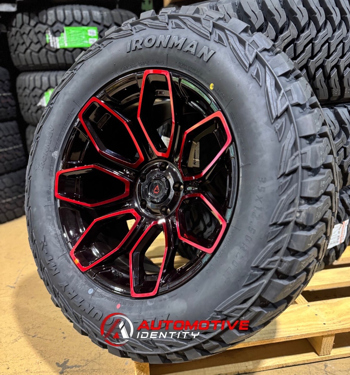 20x10 Arena Cobra Red Black Wheels 35