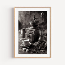 Poster macinacaffè stampa arte parete retrò | regalo decorazione cucina | stampa senza cornice