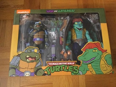 NECA TMNT Cartoon Slash & Leatherhead 2-Pack Figures Teenage Mutant Ninja Turtle