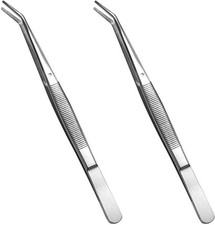 Stainl Steel Tweezers, with Curved Serrated Tip Multipose Sewing