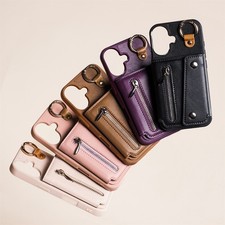 Scratch Resistant Snug Portable Lychee-Pattern Leather Wallet Case for iPhone 15