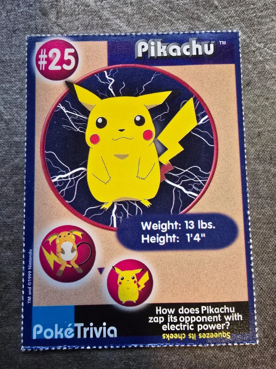 Pikachu Pokémon TCG Burger King Individual Trading Card Games for