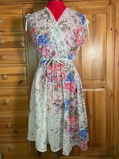 Vintage Avon Floral Maxi Dress with Tie Waist