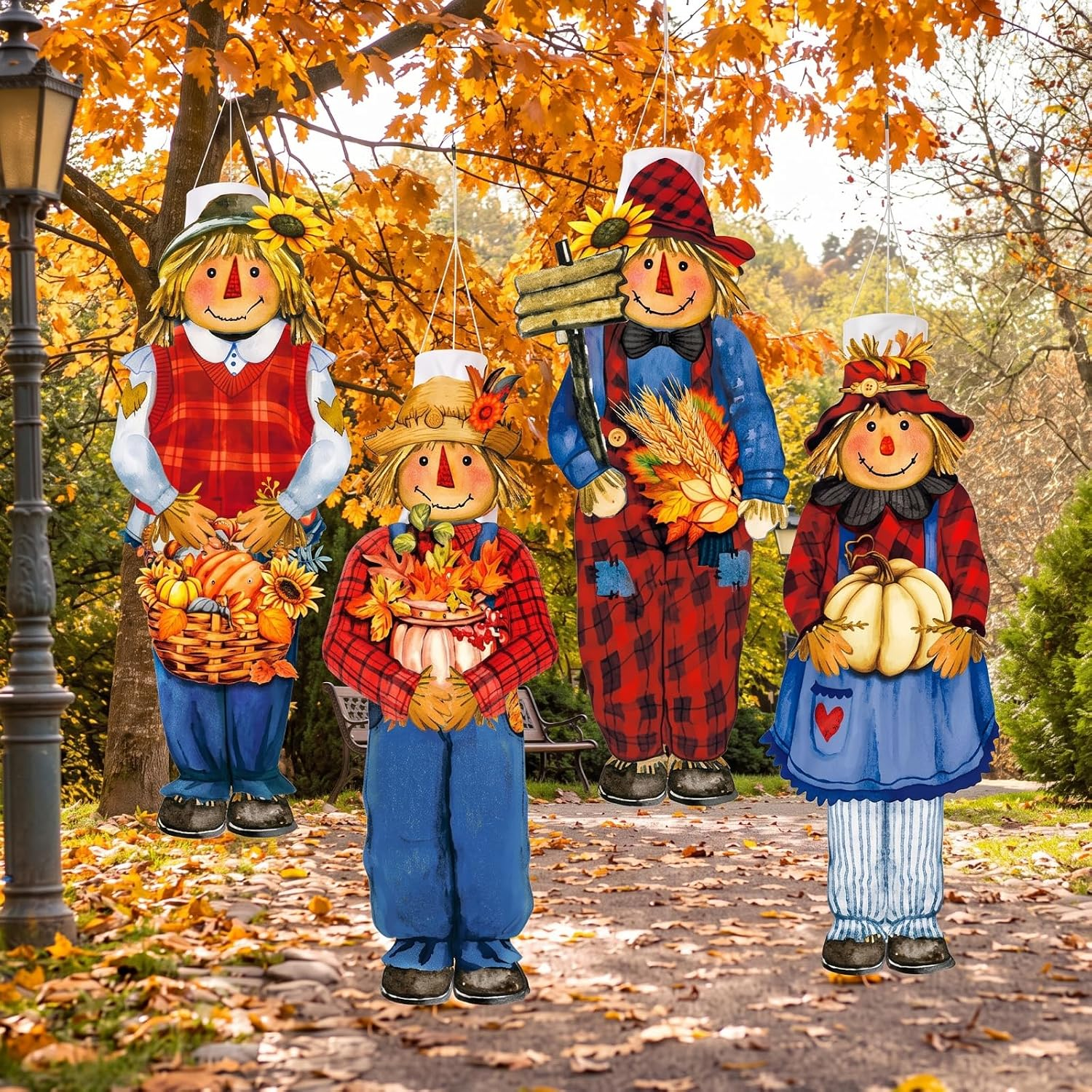 Windssocks 4 Pcs Fall Scarecrow Windsocks 40 Inch Outdoor Autumn Wind Sock | eBay