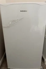 Bangson White Single Door Compact Mini Fridge With Freezer On Top