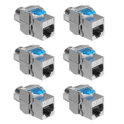 Keystone Module Jacks - 6 Piece CAT-8 Shielded Keystone Jack RJ45 Cat 8 Ether...
