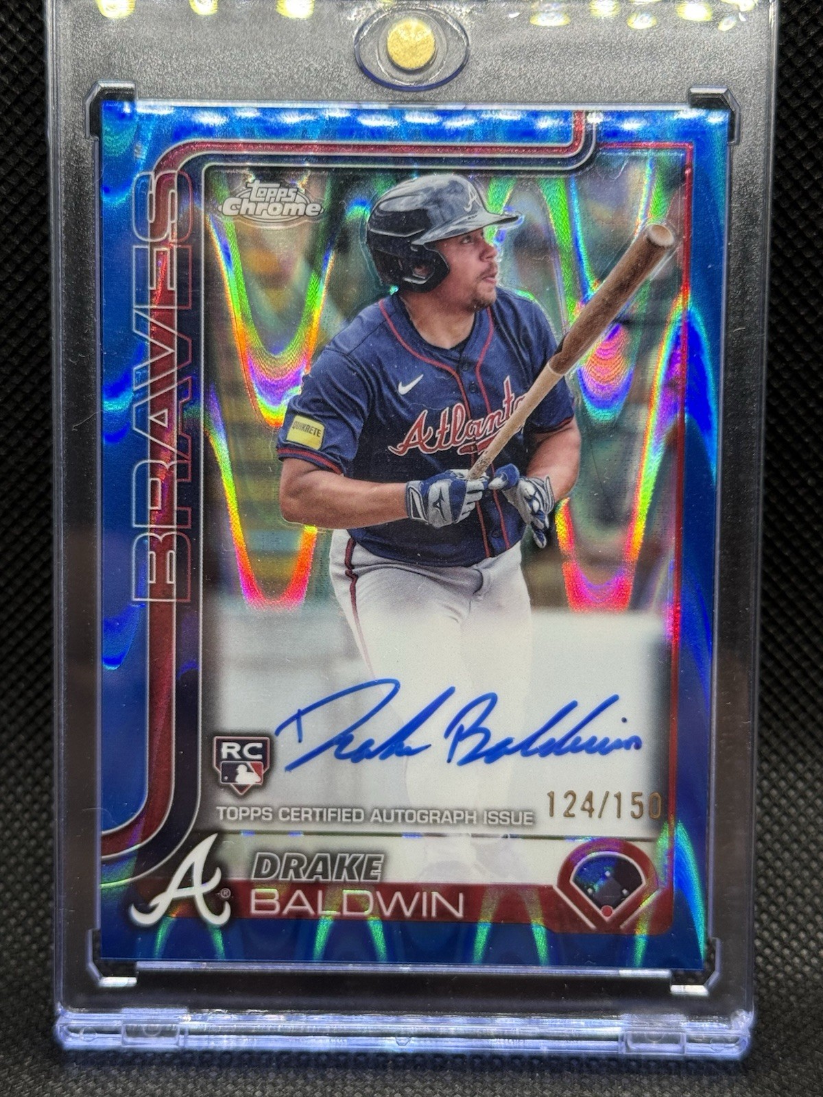 2025 Topps Chrome RA-DBA Drake Baldwin Braves Rookie RC Auto Blue Raywave /150