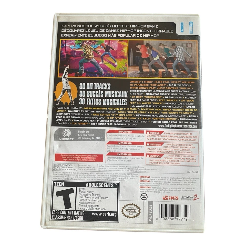 The Hip Hop Dance Experience - Nintendo WII Game - CIB Complete w/Manual -Tested - Image 2 of 3