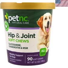 PetNC Joint Support Chews for Dogs - 90 Liver Chews with Glucosamine More