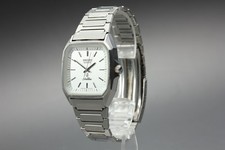 [Exc+5] Reloj de cuarzo para hombre Seiko Silver Wave 8221-5000 esfera tanque de JAPÓN