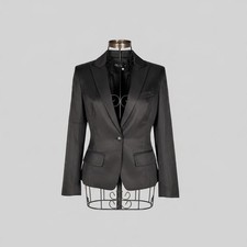 Hao Ru Yidanna Black Blazer Jacket Womens Large NWT Single Button Tailored Coat