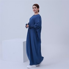 Muslim Women Batwing Kaftan Long Dress Maxi Dubai Abaya Islam Party Gown Ramadan