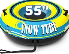 Snow Tube, 55" Extra Large Inflatable Snow Sled for Adults, Thickened Heavy-Duty