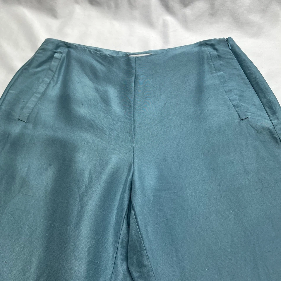 Pantalones de vestir vintage de seda azul polvo Emanuel Ungaro talla 26 cintura VER FOTOS Foto 3 de 4