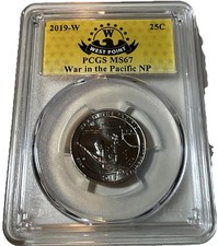 PCGS MS67 2019 West Point America the Beautiful Quarter 25C War in the Pacific