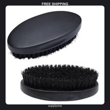 Boar Bristle Beard Brush, Oval Wooden Handle for Grooming Styling