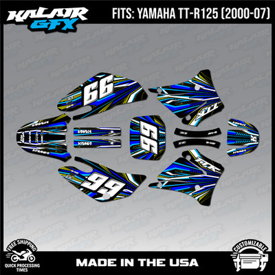 Graphics Kit for Yamaha TTR 125 (2000-2007) TTR125 Prime-blue