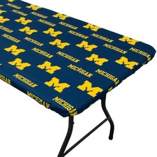 Michigan Wolverines Fitted Table Cover / Tablecloth: 3 Sizes Available