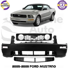 Front Bumper Cover Primed & Grille Assembly Kit For 2005-2009 Ford Mustang