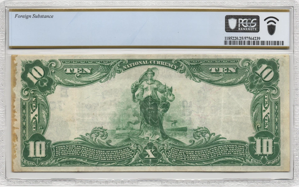 1902 Pittsburgh Pennsylvania $10 National Banknote Ch # 705 PCGS VF 25 Details - Image 2 of 2
