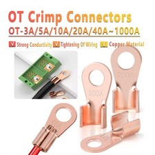 Terminal Batería Anillo de Soldadura Crimpado Cable Terminales OT Apertura Terminales de Tubo de Cobre