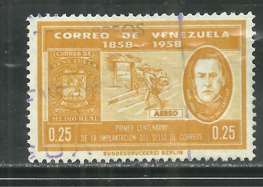VENEZUELA 740 USED CENTENARY OF VENEZUELAN POSTAGE STAMPS