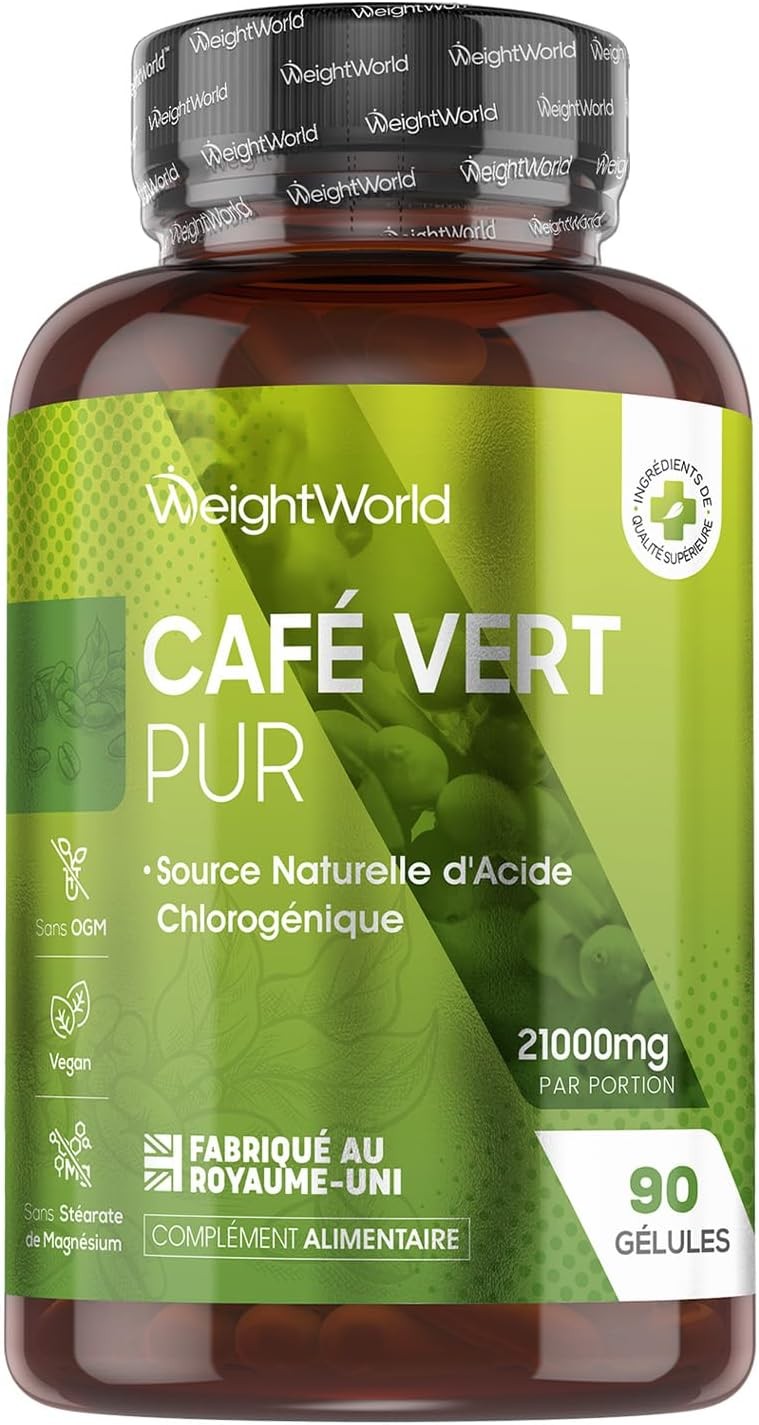Café Vert Pur 21000 Mg/Jour - 90 Gélules Vegan Pour 1 Mois...