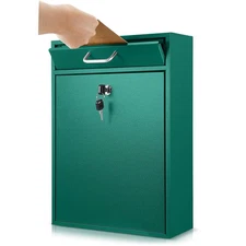 Locking Mailbox with Key for Outdoor 16.2 x 11.2 x 4.7 Inches Large Wall Moun...