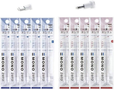 Tombow Mono Zero Pen-Style Eraser (20 Refills, 2.3Mm round & 2.5Mm Rectangle Tip