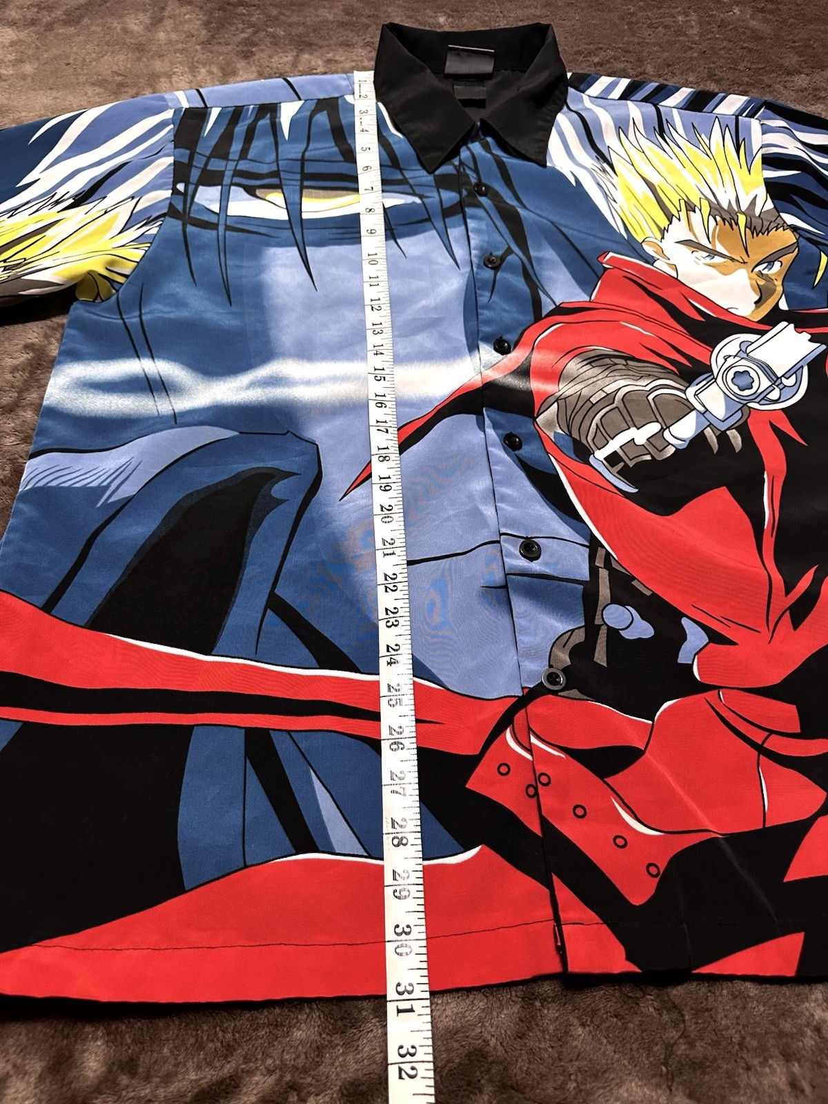 ODM Trigun Vash the Stampede Anime Manga Button Shirt Mens XL Y2K Streetwear