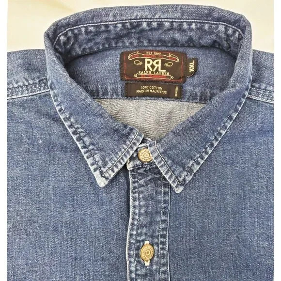 RRL True Vintage 1990s Denim Shirt. 3 STAR. XXL. | eBay