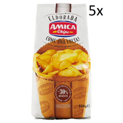 5x Amica Chips Eldorada Come una Volta Kartoffel dicker knuspriger Schnitt 130g