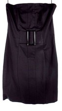 Express Design Studio Women Mini Dress Size 0 Strapless Black Cotton Spandex  