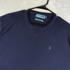 Polo Ralph Lauren Sweater Mens XL Crewneck Pullover Blue Embroidered Pony