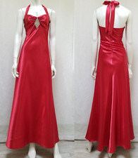 Vintage JESSICA McCLINTOCK GUNNE SAX Red Satin Full-length Gown Dress - Size XS