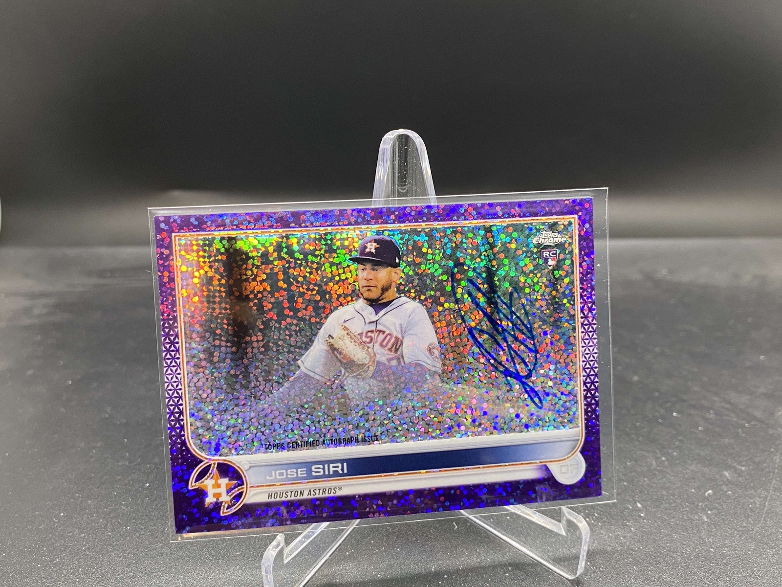 Jose Siri 2022 Topps Chrome Purple Speckle Auto /299 Astros Rays RC Rookie