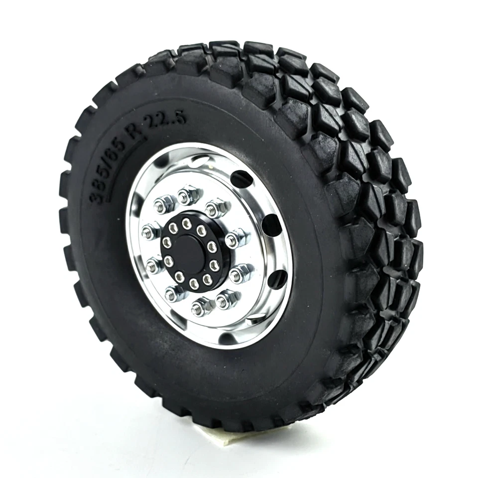 AXSPEED 2x Vorderrad Felgen+Reifen Reifen für Tamiya Traktor 1:14 RC LKW Auto - Bild 4 von 4