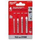 Milwaukee 48-20-8998 4pc Tile and Natural Stone Bit Set 1/8" 3/16" 1/4" 5/16"