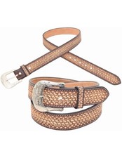 Circle Y Western Belt Mens Basketweave Vintage Grainout Tooled 2027-BT