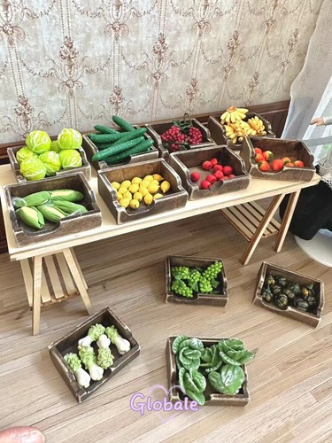 1Set Maßstab 1:12 Miniatur Puppenhau Handgefertigter Obstkorb Küchenmöbel Gemüse - Bild 6 von 31