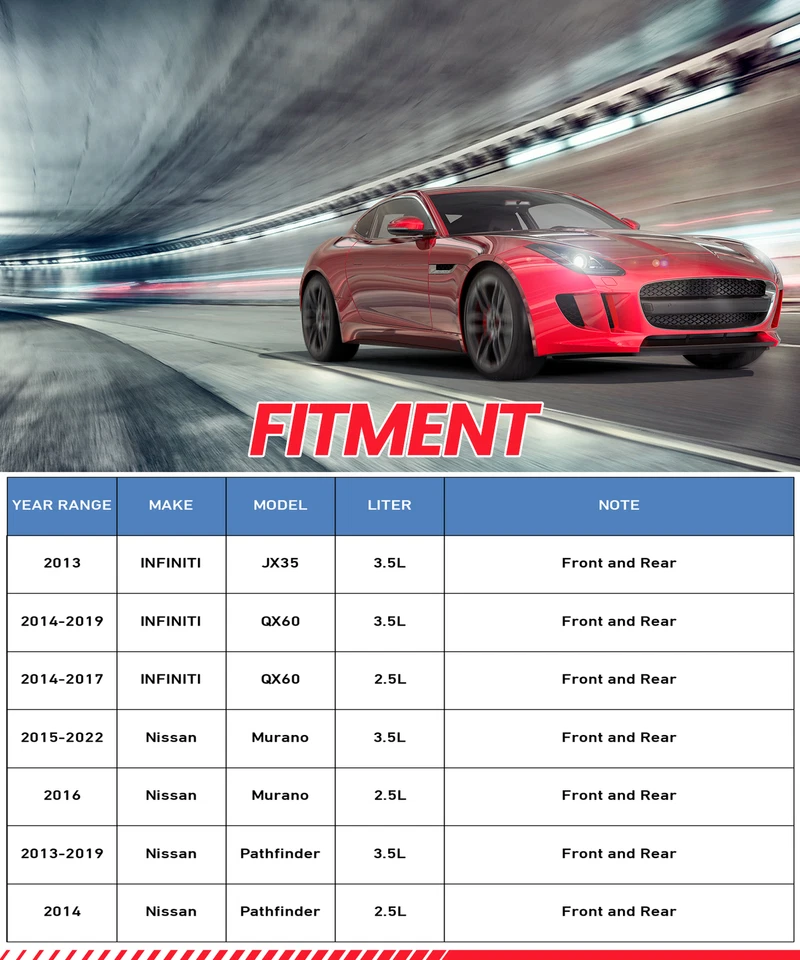 4pcs Front & Rear Brake Caliper for Nissan Pathfinder Murano INFINITI JX35 QX60 - Image 2 of 4