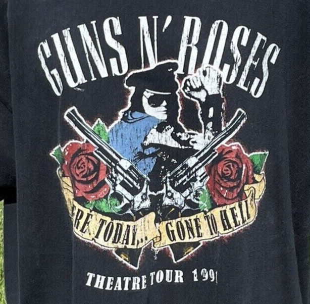 GUN S ROSES ガンズ1991年ツアーTシャツ Gun N' Roses Here Today Gone To Hell Theatre Tour 1991 T